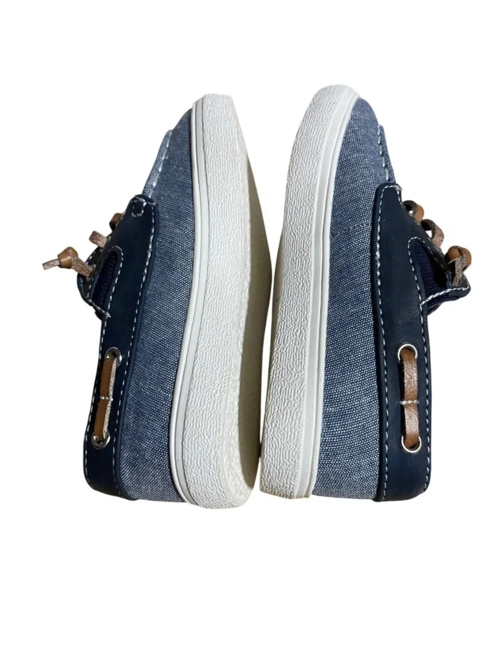 Childrens Place Kids Blue Chambray Boat Shoes Size 8 Casual Loafers